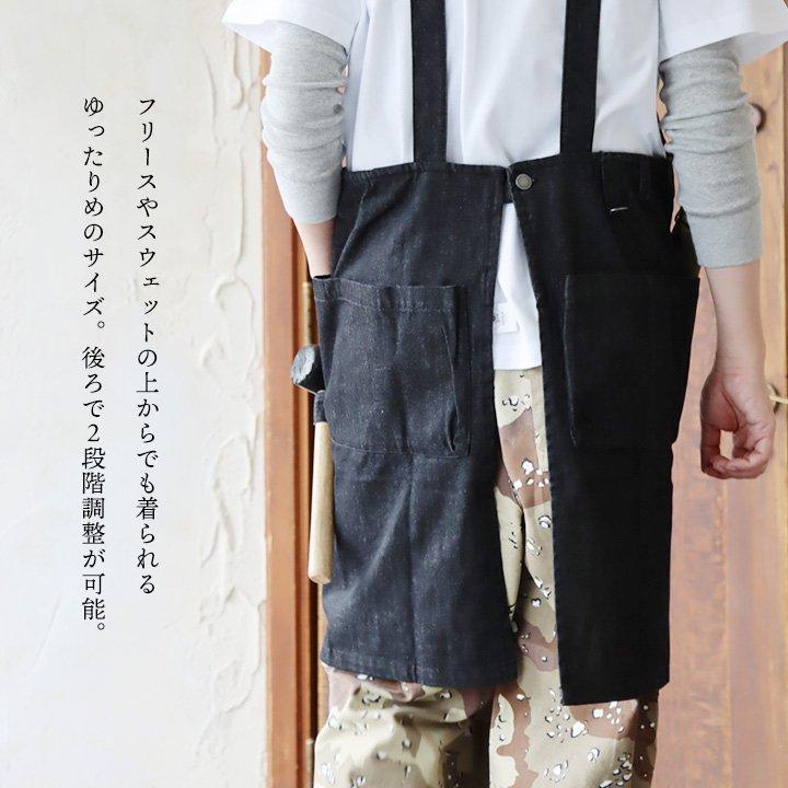 エプロン メンズ レディース 綿100 しっかり 丈夫 難燃 撥水 防風 ポケット多数 配色切り替え ベスト ツイル デニム キャンプ 火遊び (メール便50) | PATY | 10