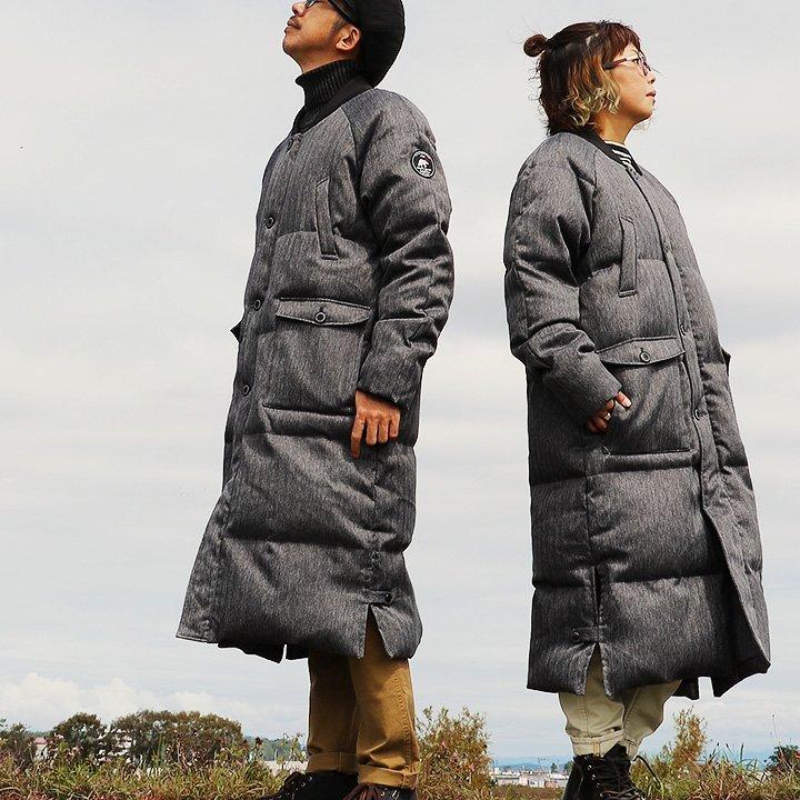 未使用級♡ALISTAIR アリステア ヘリンボーン ロングダウンコート L ALISTAIR ダウンジャケット ロング リアルダウン ベンチコート MA-1型