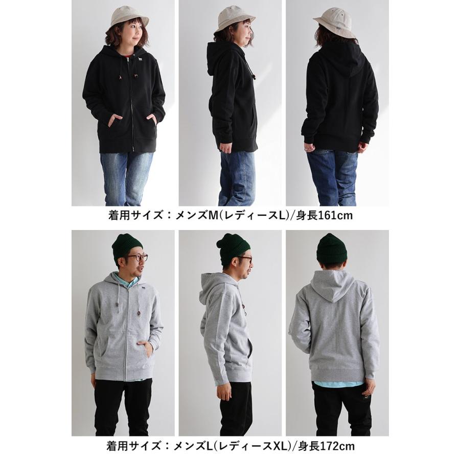 ジップアップパーカー レディース メンズ スウェット 長袖 綿100 ジップパーカー くま 刺繍 春 春服 裏パイル パティ SAIL セイル