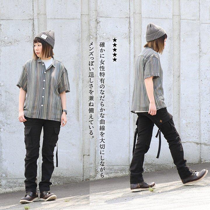 カーゴ パンツ レディース カッコイイ 脚長 スリムフィット ストレート ストレッチ フレアシルエット 変形 M-51 パティ OAR’S オールズ | PATY | 10