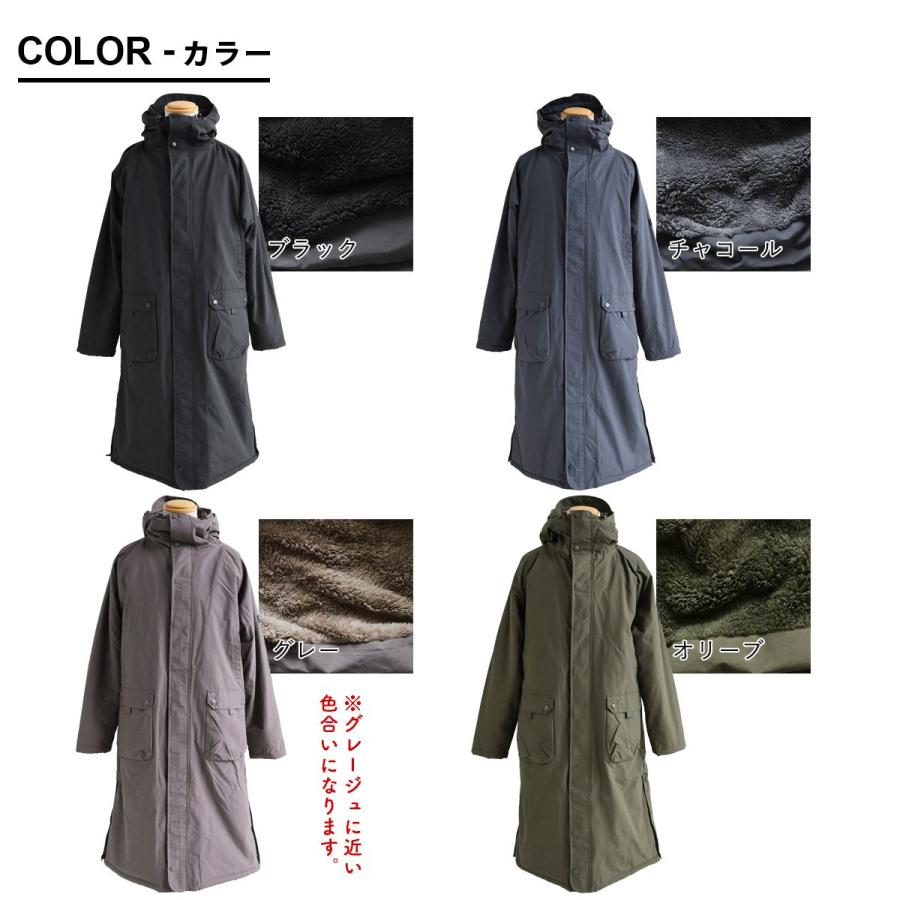 PATY ベンチコート メンズ レディース 裏ボア Wジップ 袖リブ 軽量 撥