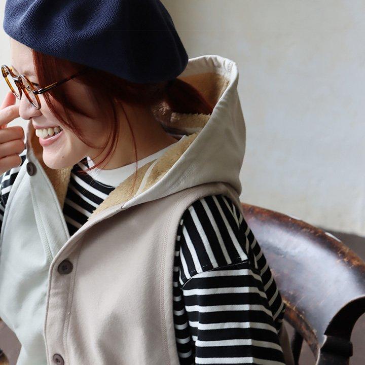 着痩せ ベスト 暖かい 裏ボア レディース ロング丈 前開き すっきり 着痩せ パーカー 裏地 ボア フリース アウター パティ GENTIL ジャンティ | PATY | 18