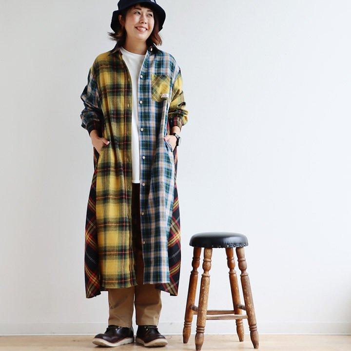KRIFF MAYER PATY KRIFF MAYER クリフメイヤー ワンピース レディース シャツ 長袖 ロング シャツワンピ フランネル ネルシャツ クリフメイヤー パティー | PATY | 10