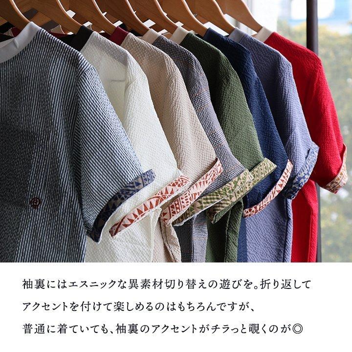 涼しい tシャツ 五分袖 メンズ レディース ストレッチ ドライ uvカット 夏 軽い 薄手 すっきり 着痩せ ポケット パティ Mr.Lumberjack (メール便25) | PATY | 30