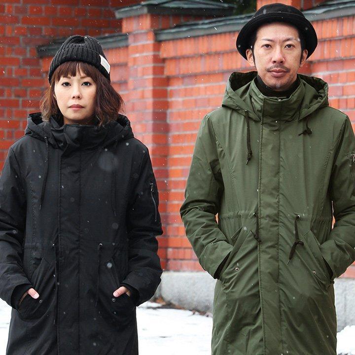 ALISTAIR コート モッズコート ミドル丈 ひざ上 ハイネック 薄中綿 撥