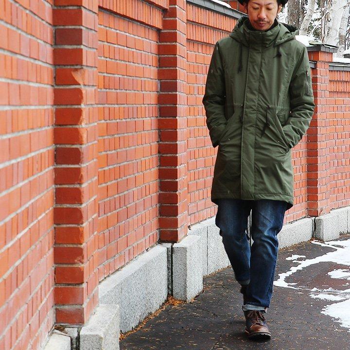 ALISTAIR コート モッズコート ミドル丈 ひざ上 ハイネック 薄中綿 撥