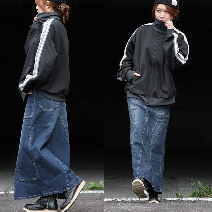 スカート マキシ丈スカート デニムマキシ フレア Aライン 着痩せ 脚長 ロングスカート ストレッチ リメイク レディース パティ ALISTAIR アリステア | ALISTAIR | 09