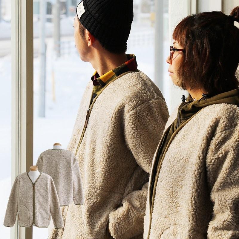 Grn ノーカラーブルゾン ジャンパー 長袖 防風透湿 フィルム ボンディング ボア カジュアル レディース メンズ 秋 冬 L M ベージュ Paty 通販 Paypayモール