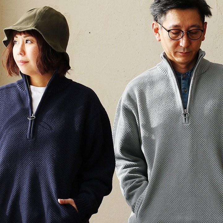 ハーフジップ プルオーバー コットンニット 鹿の子編み コットン 家庭洗濯 カジュアル ハイネック 長袖 Paty 通販 Paypayモール