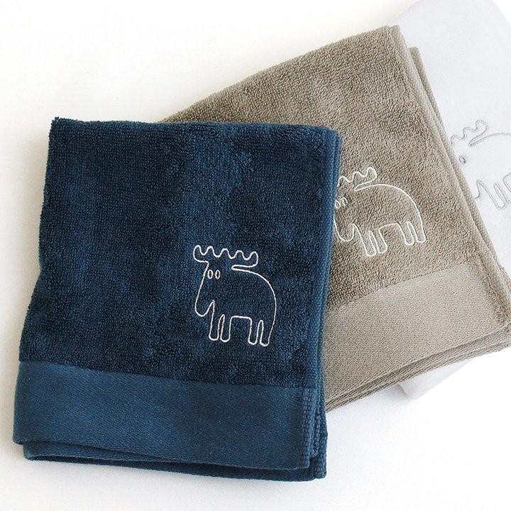 moz ハンドタオル ヘラジカ ワンポイント 刺繍 1枚 パイル コットン 角型 中厚 日本  メンズ レディース (メール便25)｜paty｜09