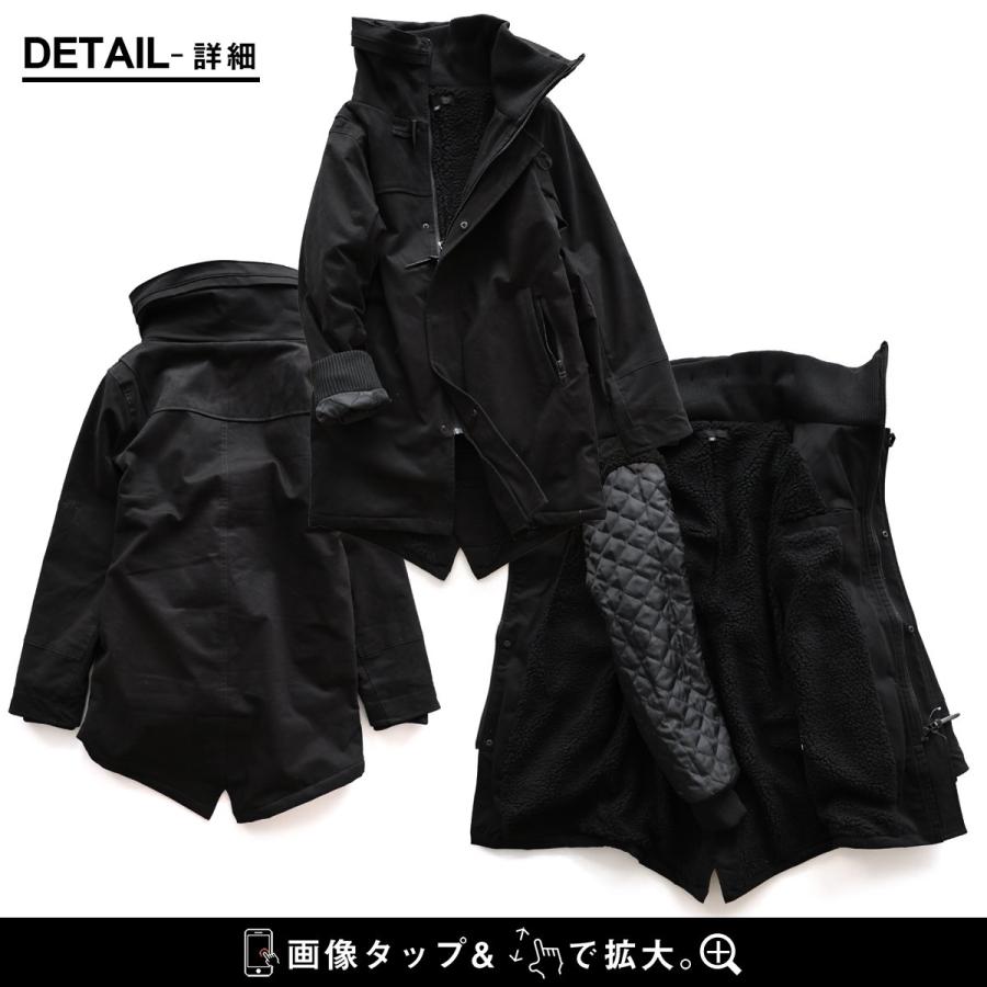 ALISTAIR モッズコート ストレッチ 暖かい 裏地ボア 中綿 スリム