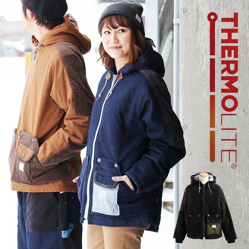 アウター パーカー 長袖 ワークパーカー 異素材 切り替え コーデュロイ チェック 中綿 サーモライト 防寒 メンズ レディース Grn Paty 通販 Paypayモール