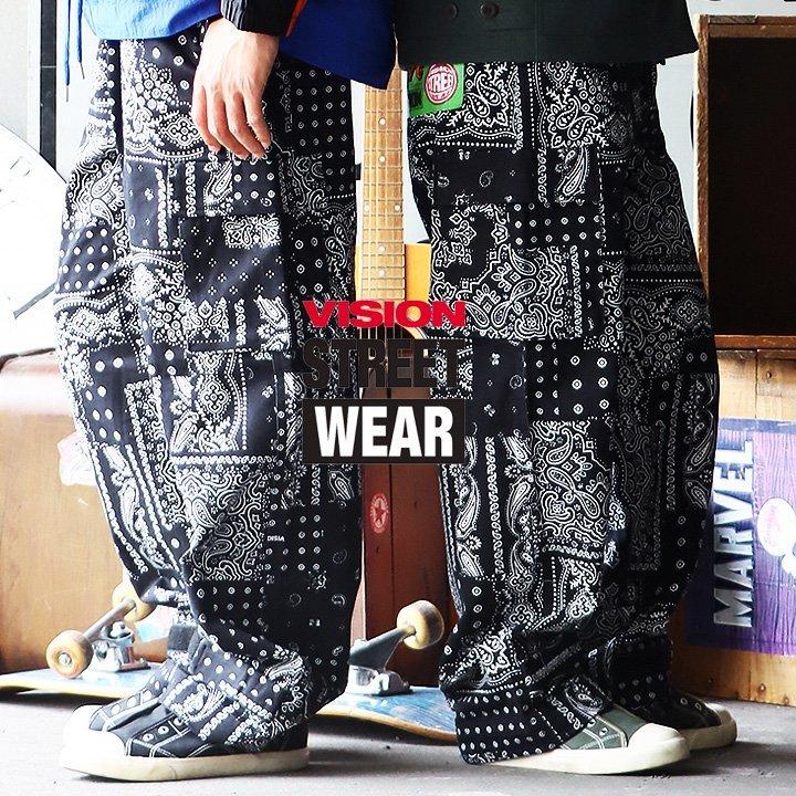 パンツ カーゴパンツ ストレート 裾ベルクロ ペイズリー バンダナ カーゴポケット メンズ レディース Vision Street Wear Paty 通販 Paypayモール