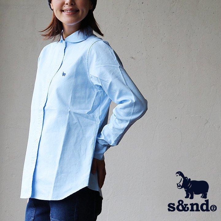 シャツ 長袖 ラウンドカラー 丸襟 カバ ワンポイント 刺繍 コットン オックス シンプル カジュアル レディース S Nd Paty 通販 Paypayモール