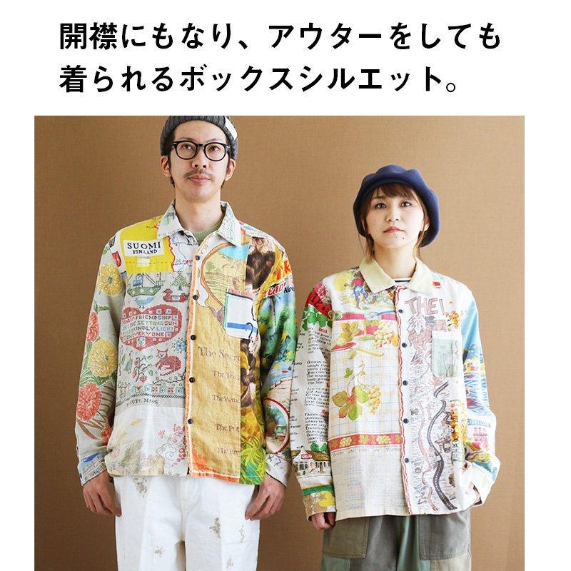 TIGRE BROCANTE シャツ 長袖 開襟 ジャケット シャツジャケット 総柄 