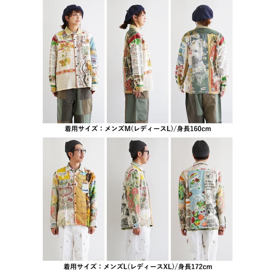TIGRE BROCANTE リメイクフレンチワークジャケット！日本製！雰囲気◎ TIGRE BROCANTE シャツ 長袖 開襟 ジャケット シャツジャケット