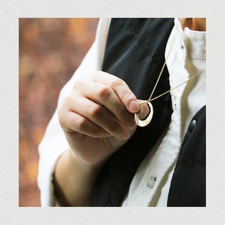 ネックレス 月 モチーフ 真鍮 ニッケル シンプル 重ね付け チェーン 日本製 国産 プレゼント 贈り物 レディース パティ (メール便25) | PATY | 07