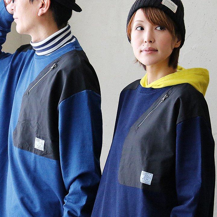 grn トレーナー プルオーバー 長袖 クルーネック インディゴ 