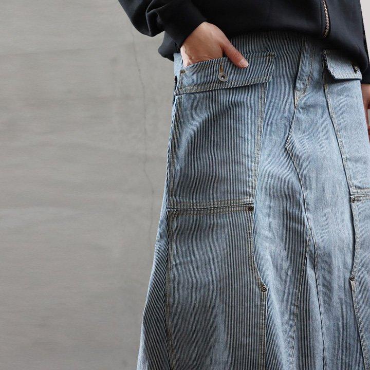 ALISTAIR スカート マキシ デニム ヒッコリー Aライン ロングスカート