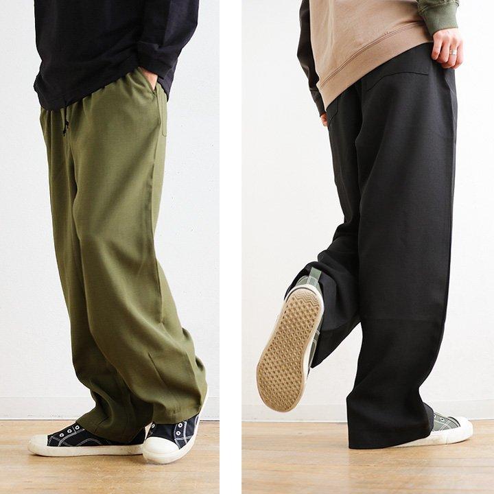 パンツ ワイド バルーン 高機能 接触冷感 涼しい テックリネン ドライタッチ ウエストゴム カジュアル メンズ レディース | PATY | 01