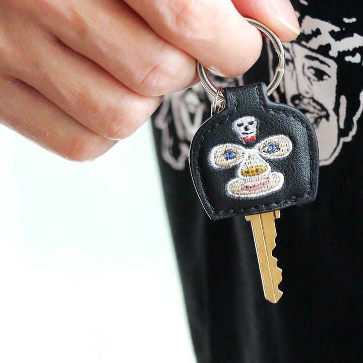 gym master ジムマスター キーカバー 鍵カバー キーホルダー 覆面 レスラー マスクマン スマイル 合皮 刺繍 レディース メンズ パティ (メール便03) | PATY | 17