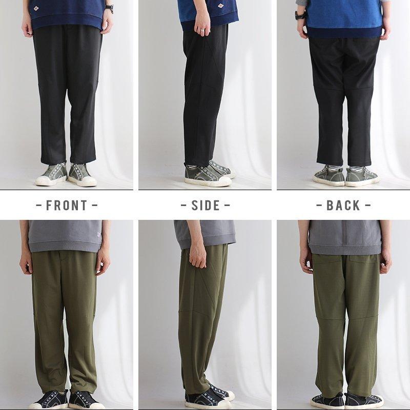 パンツ テーパード ワイド ウエストゴム カット ジョーゼット ゆったり 楽 おうち時間 ブラック オリーブ ベージュ ブラウン メンズ レディース | PATY | 11