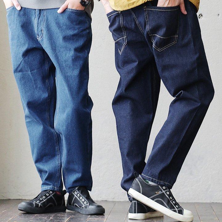 パンツ デニム ワイド テーパード 10オンス 10oz 薄手 軽い おうち時間 買い物 アウトドア メンズ レディース | PATY