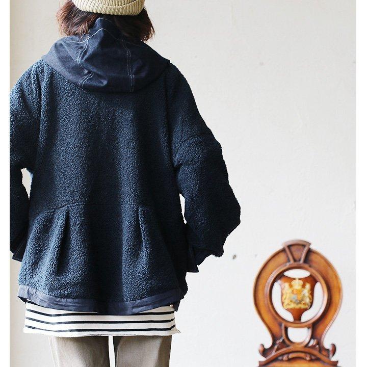 アウターアノラック パーカー ブルゾン ジャケット 長袖 ボア シープボア デニム 体型カバー ゆったり 大きい 暖かい 裏地付き Antgauge | PATY | 03