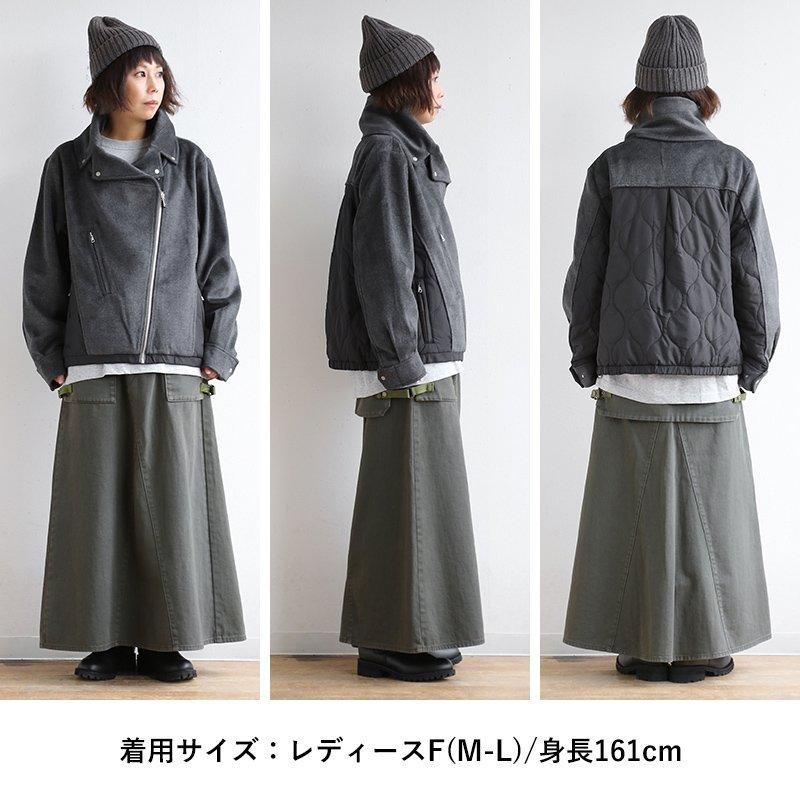 アウター ライダース ジャケット ブルゾン ショールカラー 大きいサイズ ゆったり着れる ドローコード 裏地付き エコウール キルティング Antgauge | PATY | 11