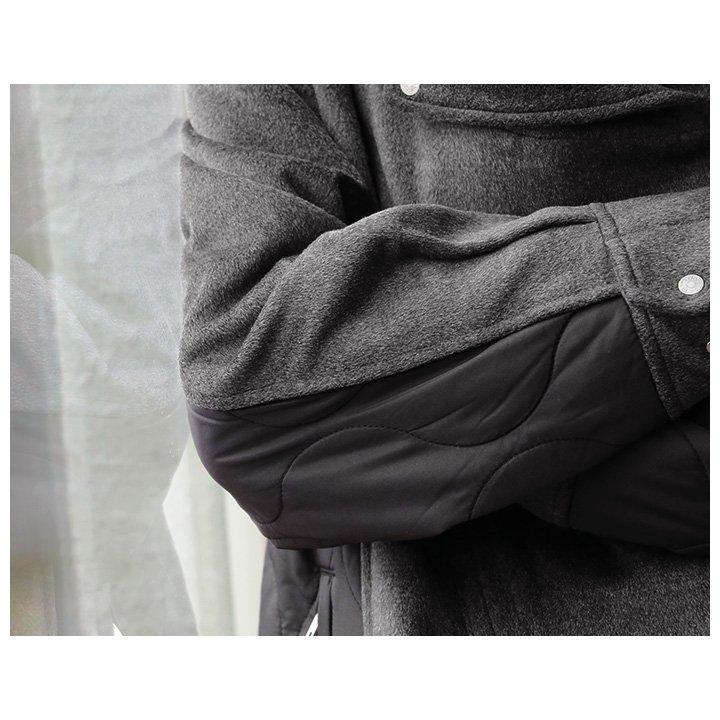 アウター ライダース ジャケット ブルゾン ショールカラー 大きいサイズ ゆったり着れる ドローコード 裏地付き エコウール キルティング Antgauge | PATY | 04