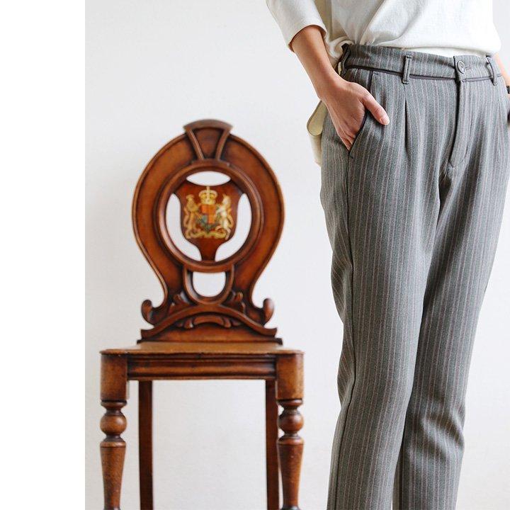 パンツ テーパード パンツ テーパードパンツ ウエスト ゴム タック入り 伸縮性 伸びる 細見え 着痩せ 裏起毛 暖かい 防寒 Antgauge | PATY | 05