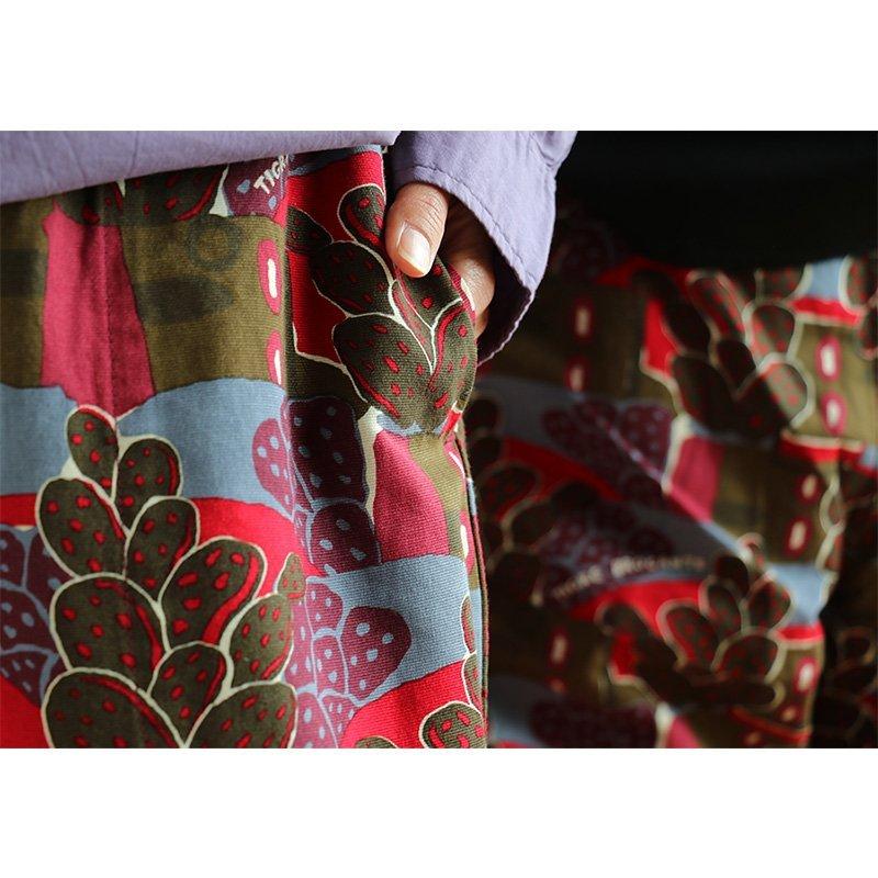 パンツ サルエルパンツ テーパードパンツ タゴサク タゴサクパンツ メキシコ サボテン 派手 総柄 ウエストゴム 紐付き TIGRE BROCANTE | TIGRE BROCANTE | 02