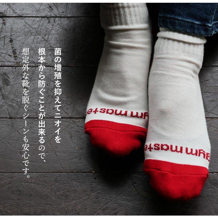 gym master ジムマスター 靴下 くつ下 ソックス クルーソックス ラインソックス 抗菌 消臭 裏パイル パティ (メール便25) | PATY | 15