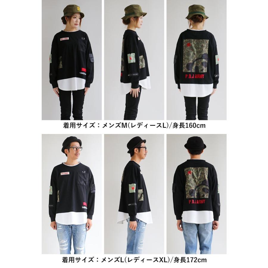 トップス Tシャツ ロンティー ロンTEE 長袖 クルーネック フェイクレイヤード重ね着 ビッグサイズ 大きいサイズ ゆったり PANDIESTA JAPAN | PATY | 10