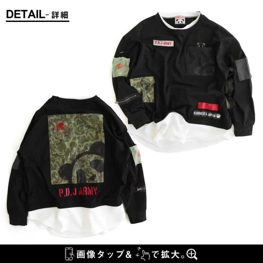 トップス Tシャツ ロンティー ロンTEE 長袖 クルーネック フェイクレイヤード重ね着 ビッグサイズ 大きいサイズ ゆったり PANDIESTA JAPAN | PATY | 11