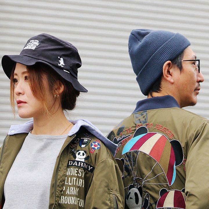 アウター MA-1 フード付き プリント パンダ 刺しゅう フード取り外し可能 ミリタリージャケット ショート丈 長袖 リブ PANDIESTA JAPAN | PATY | 04