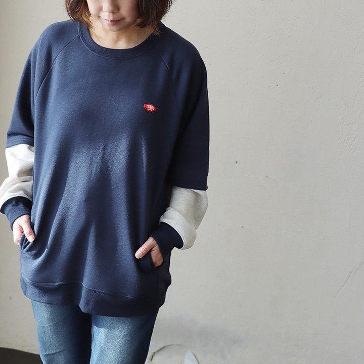 重ね着 風 トレーナー 軽い 暖かい 裏起毛 薄手 秋 オーバーサイズ ワイド すっきり 着痩せ 長袖 スウェット お尻 隠れ TOneontoNE トーン パティ | PATY | 06