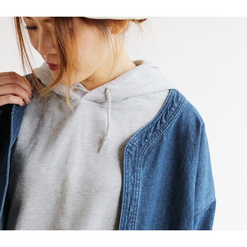ブルゾン ジャケット ノーカラージャケット デニム 羽織 前開き ライトアウター アウター カーディガン コットン インディゴ Blucielo nuovo | PATY | 03