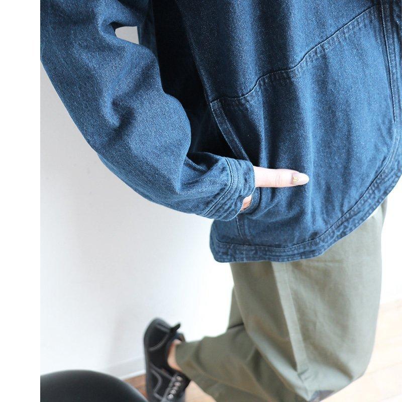 ブルゾン ジャケット ノーカラージャケット デニム 羽織 前開き ライトアウター アウター カーディガン コットン インディゴ Blucielo nuovo | PATY | 04