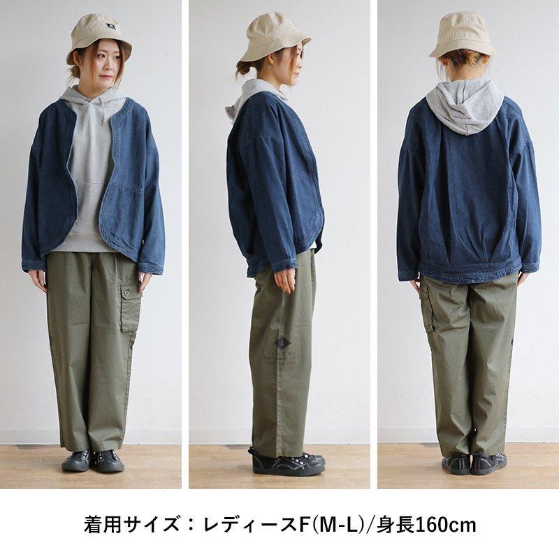 ブルゾン ジャケット ノーカラージャケット デニム 羽織 前開き ライトアウター アウター カーディガン コットン インディゴ Blucielo nuovo | PATY | 09