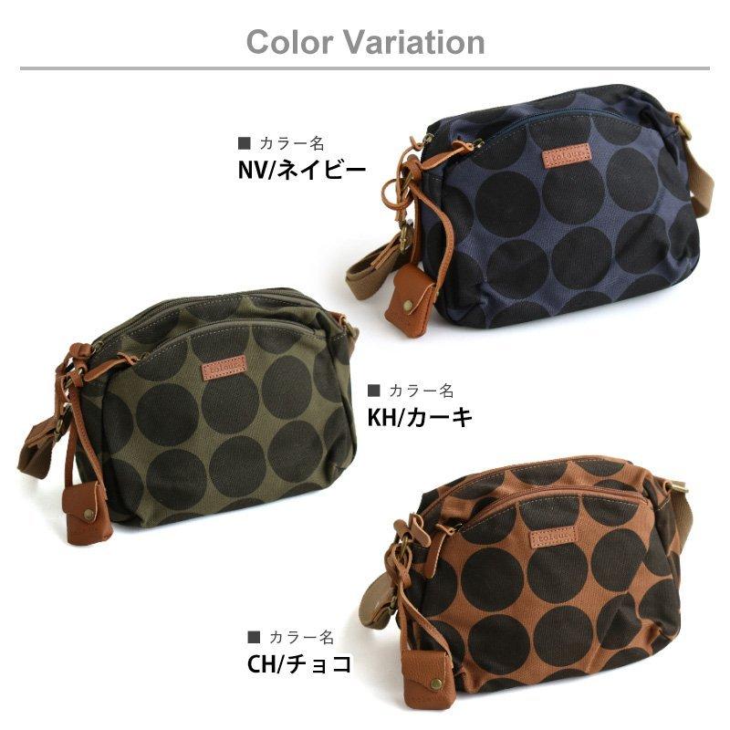 バック ショルダーバッグ ミニショルダー 肩掛け 鞄 小さめのバッグ 小さい鞄 ドット柄 総柄 キャンバス 牛革 カウレザー  toleur | toleur | 17