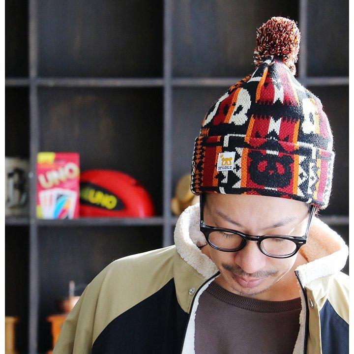 帽子 ニット帽 ニット小物 キャップ パンダ 熊猫謹製 熊猫謹製 キャラクター アクリル チクチクしない 防寒 暖かい クレイジー 総柄 Pandiesta Japan R Paty 通販 Yahoo ショッピング