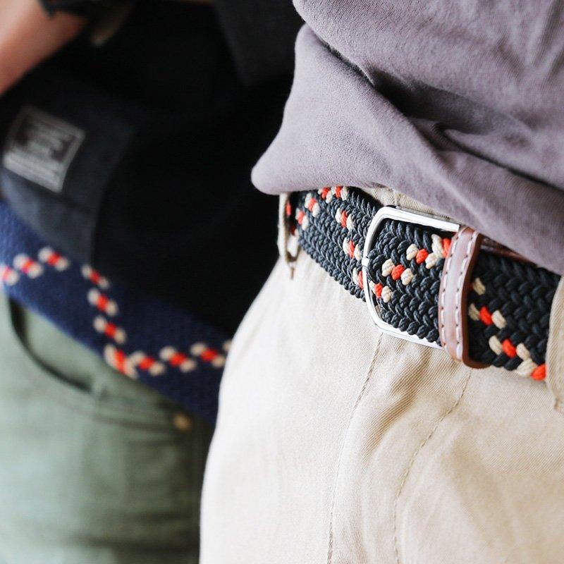 ベルト ストレッチ メッシュ ミックスカラー PUレザー 切り替え 伸びるベルト パティ (メール便16) | PATY | 05