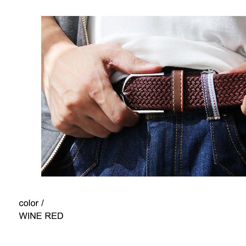 ベルト メッシュベルト 穴なし 編み込みベルト 伸縮 ストレッチ フリーサイズ 太さ 選べる 無段階調整 (メール便16) | PATY | 26