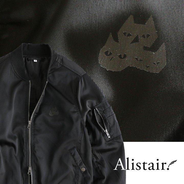 ジャケット 中綿 MA-1 ミリタリージャケット ねこ 猫 ネコ プリント ショート丈 ナイロンジャケット ALISTAIR｜paty｜02