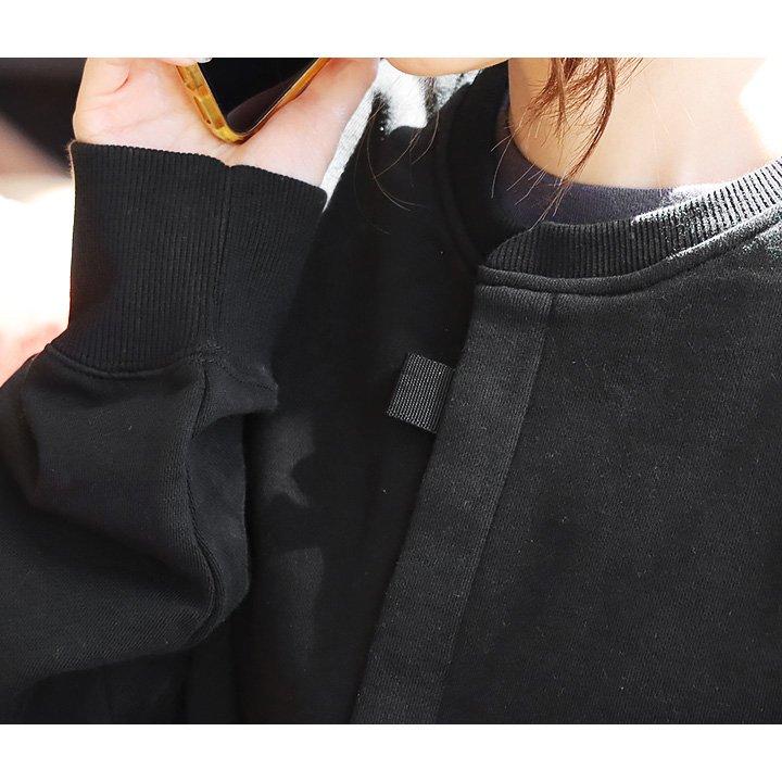 カーディガン メンズ レディース 長袖 スウェット トレーナー 羽織 マジックテープ ベルクロ 異素材切り替え ビッグポケット 米綿 裏毛 grn | grn | 04