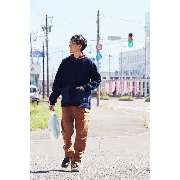 カーディガン メンズ レディース 長袖 スウェット トレーナー 羽織 マジックテープ ベルクロ 異素材切り替え ビッグポケット 米綿 裏毛 grn | grn | 11