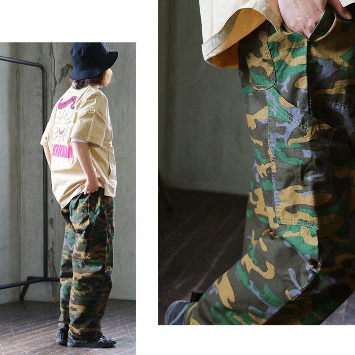 【タグ付き新品】TIGRE BROCANTE カモ柄パンツ TIGRE BROCANTE パンツ ワークパンツ ストレート 柄パン カモ柄