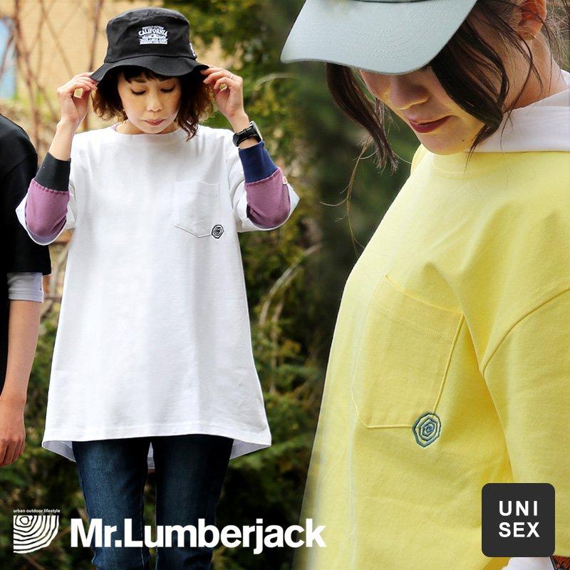 半袖 Tシャツ レディース メンズ ビッグt 大きい 細見え Usaコットン 100 胸ポケット ワンポイント 刺繍 Mr Lumberjack R Paty 通販 Yahoo ショッピング