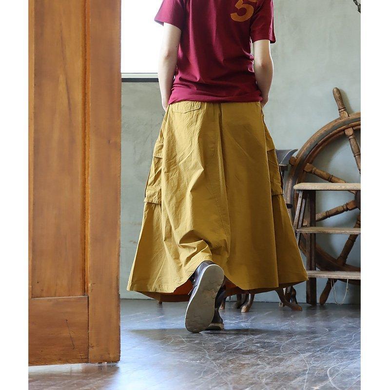 スカート ロング丈 Aラインスカート レディース 無地 綿100％ タイプライター しっかり生地 通気性 ウエストゴム 着痩せ  PATY パティ GENTIL | PATY | 06